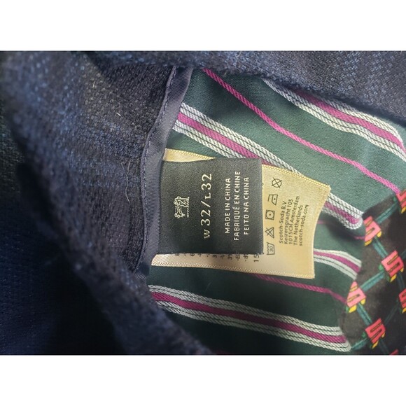 Scotch & Soda Amsterdam Plaid Woven Blake Blue Black Dress Pants Men’s 32 x 32 - Picture 8 of 16
